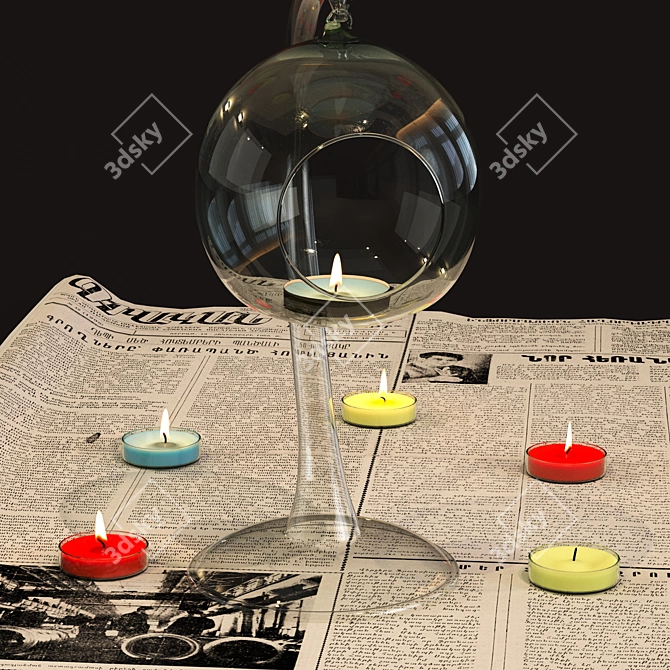 Crystal Clear Votive Candlestick 3D model image 2