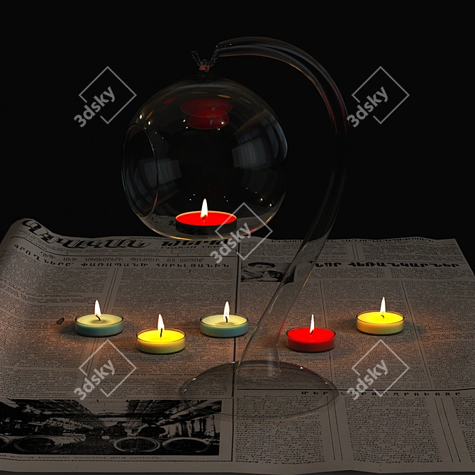 Crystal Clear Votive Candlestick 3D model image 3