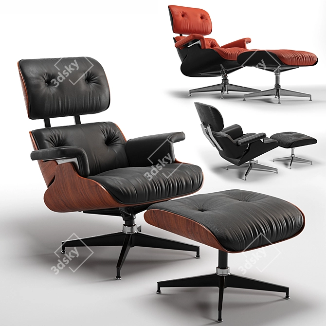 Modern Classic Eames Lounge Chair 3D model image 1