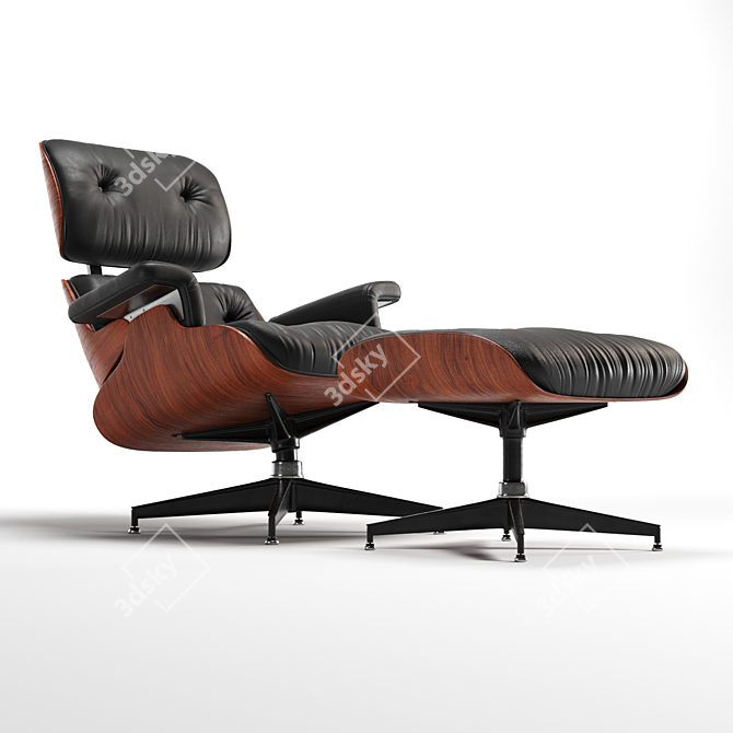 Modern Classic Eames Lounge Chair 3D model image 2