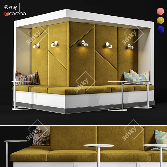 Elegant Restaurant & Office Seating 3D model image 1