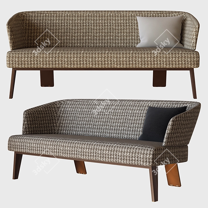 Sleek Minotti Louge Sofa 3D model image 2