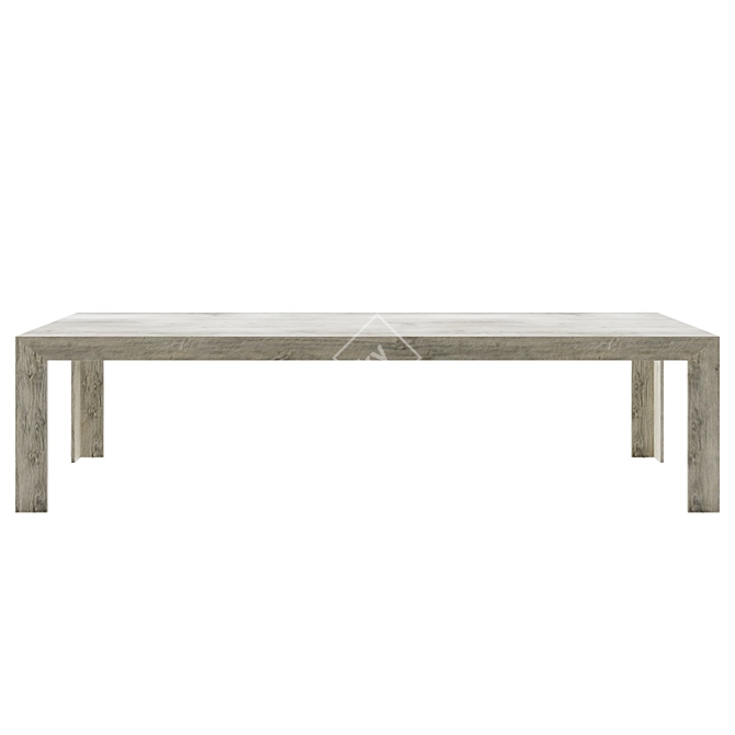 Refined Rustic Oak Dining Table 3D model image 2