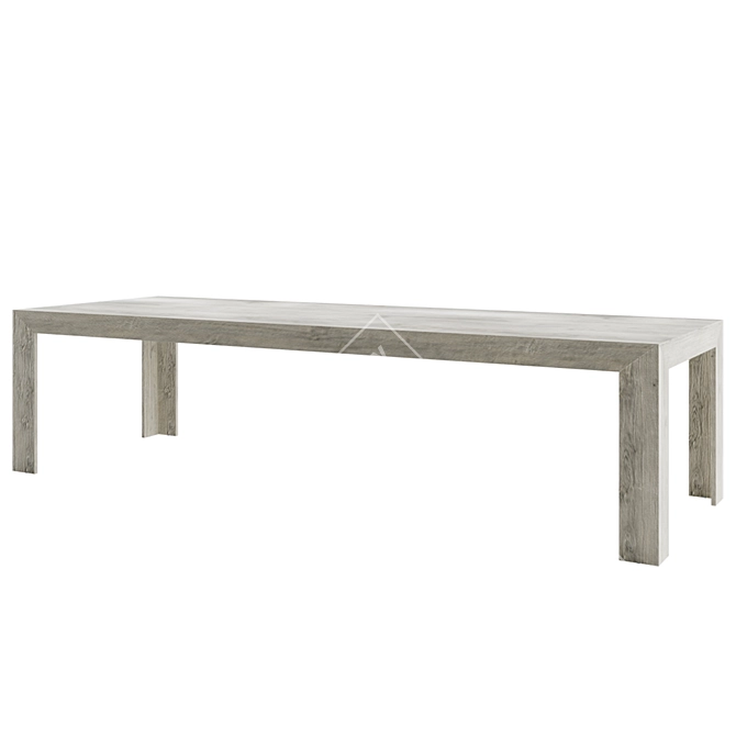 Refined Rustic Oak Dining Table 3D model image 3