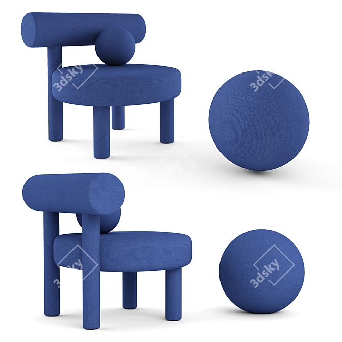 Bauhaus-inspired Sphere Chair 3D model image 2