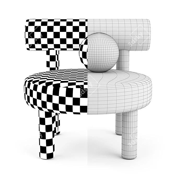 Bauhaus-inspired Sphere Chair 3D model image 4