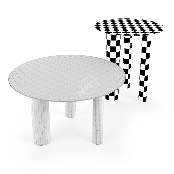 Bauhaus-Inspired Coffee Tables 3D model image 4