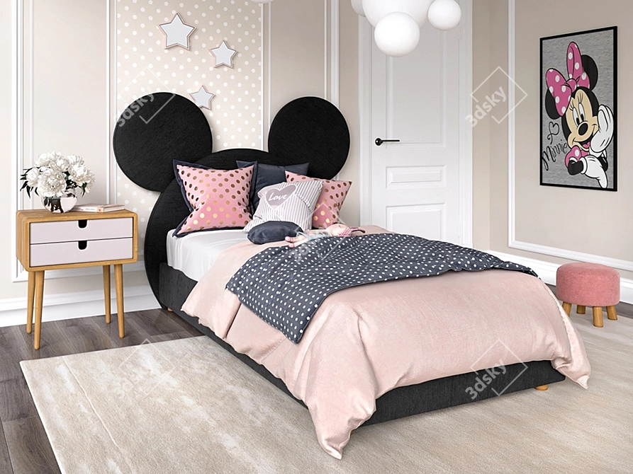 Mickey Mouse Kids Bed 3D model image 3