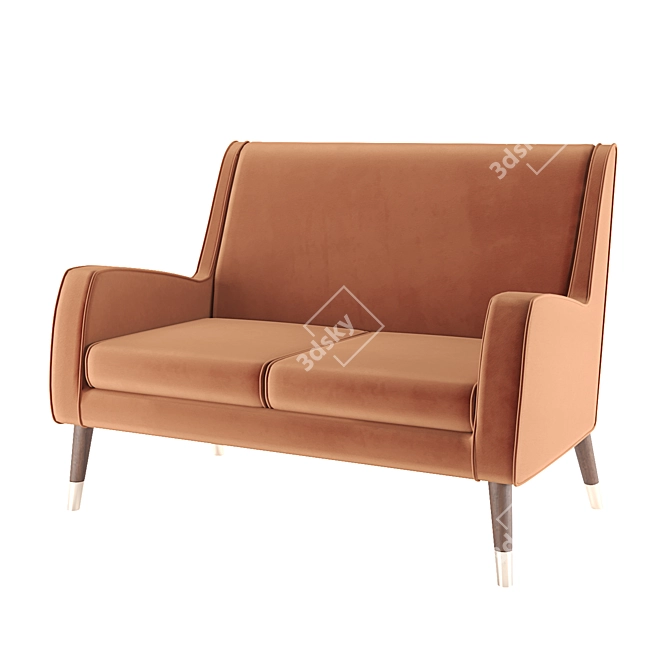 Sleek Double Sofa: Modern, Comfy, & Stylish 3D model image 2