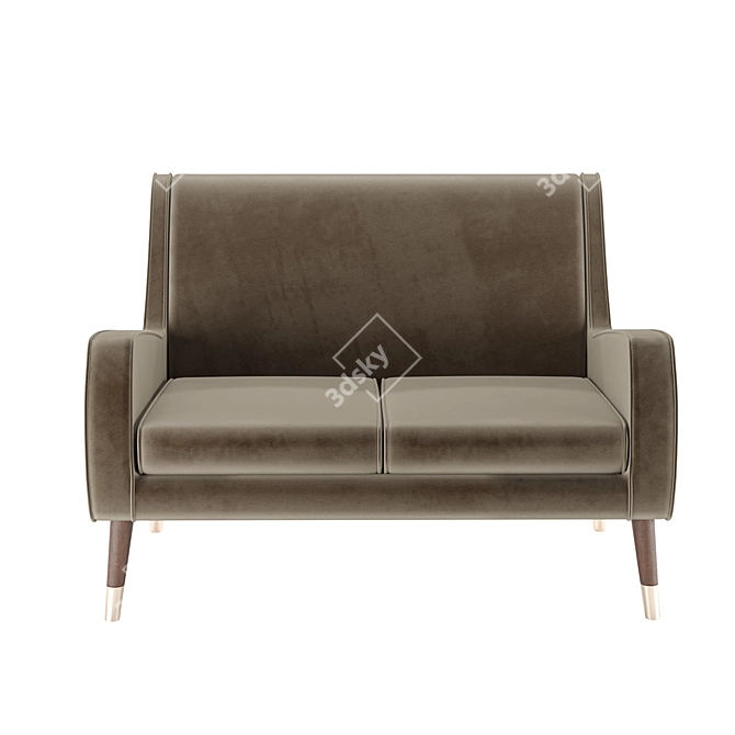 Sleek Double Sofa: Modern, Comfy, & Stylish 3D model image 3