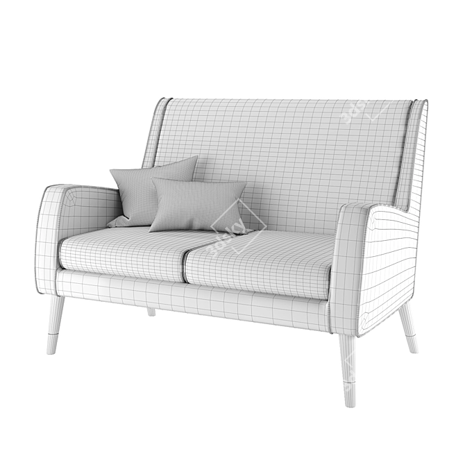 Sleek Double Sofa: Modern, Comfy, & Stylish 3D model image 4