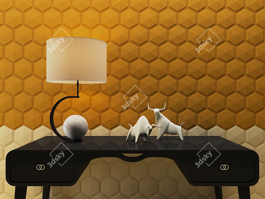 3D Wall Tile ASHOME #5: Customizable, Stylish & Durable 3D model image 3