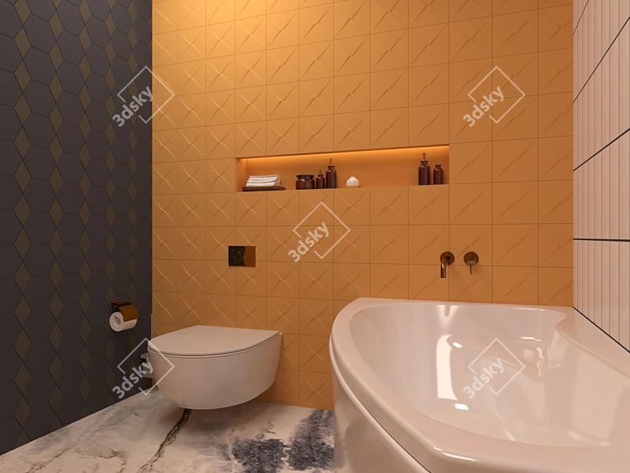 ASHOME 3D Wall Tiles: Versatile Design & Durable Finish 3D model image 3