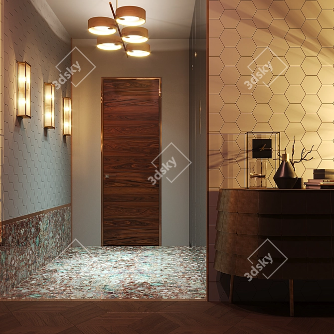 ASHOME 3D Wall Tile: Customizable Colors 3D model image 3