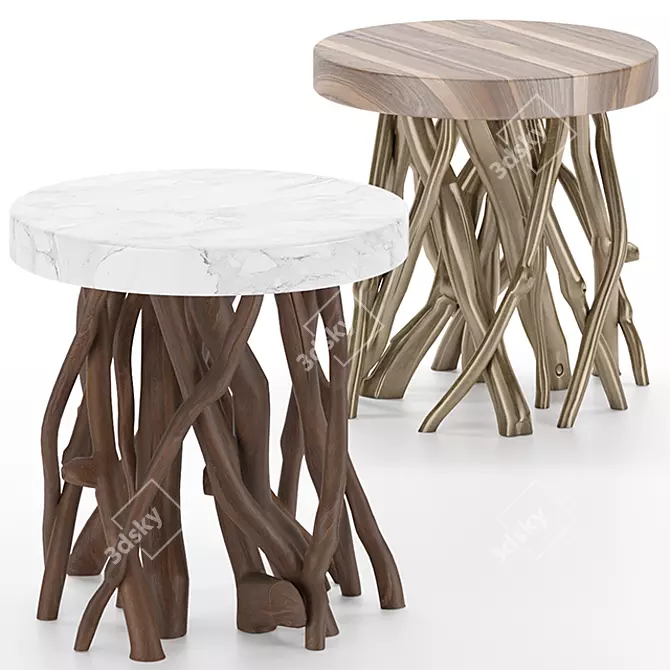 Modern Geometric Cumi Side Table 3D model image 1