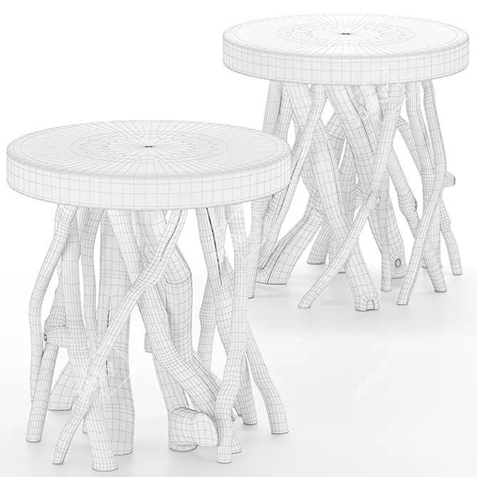 Modern Geometric Cumi Side Table 3D model image 2