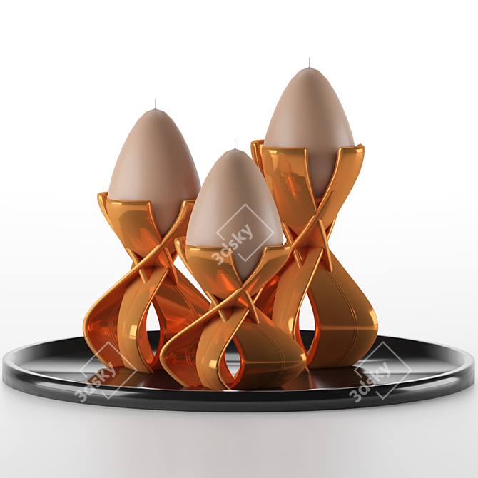 Elegant Flame - Decorative Candle 3D model image 1