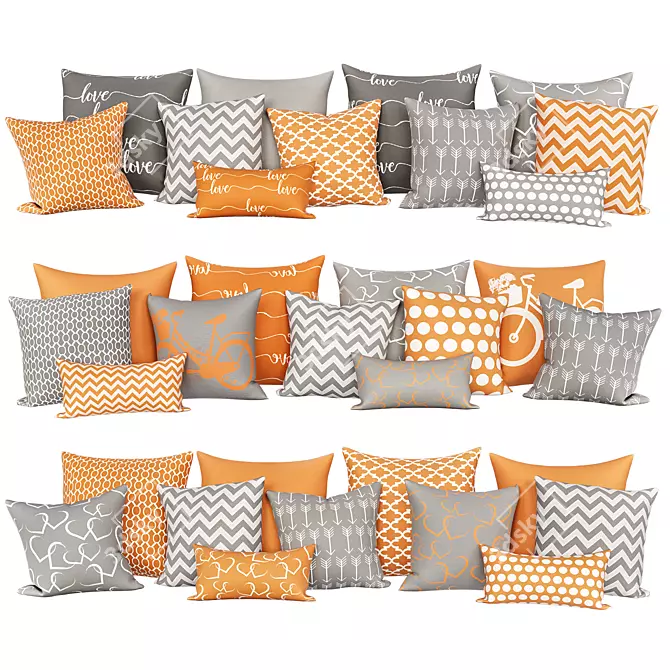 Accent Couch Toss: Sofa Pillows with Multiple Sizes 3D model image 1