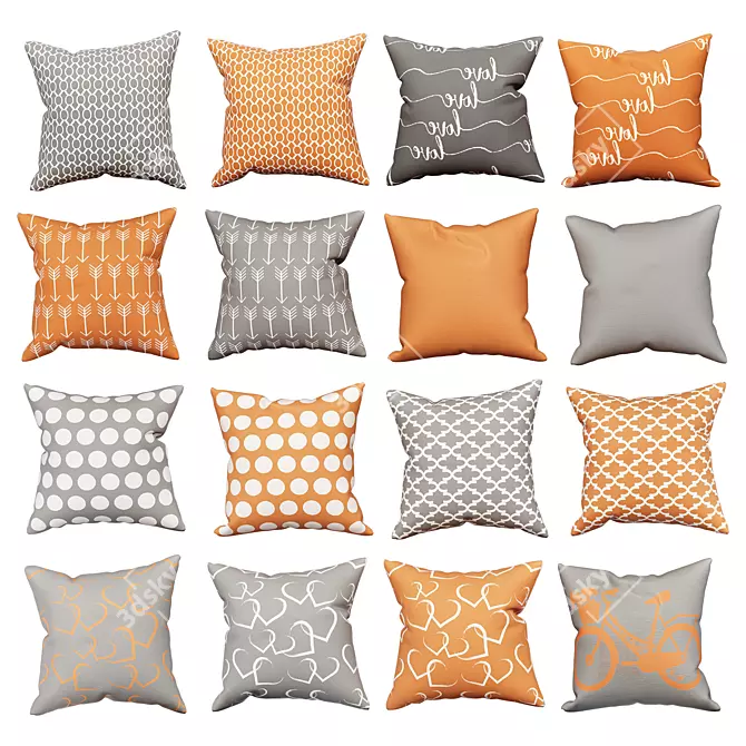 Accent Couch Toss: Sofa Pillows with Multiple Sizes 3D model image 2