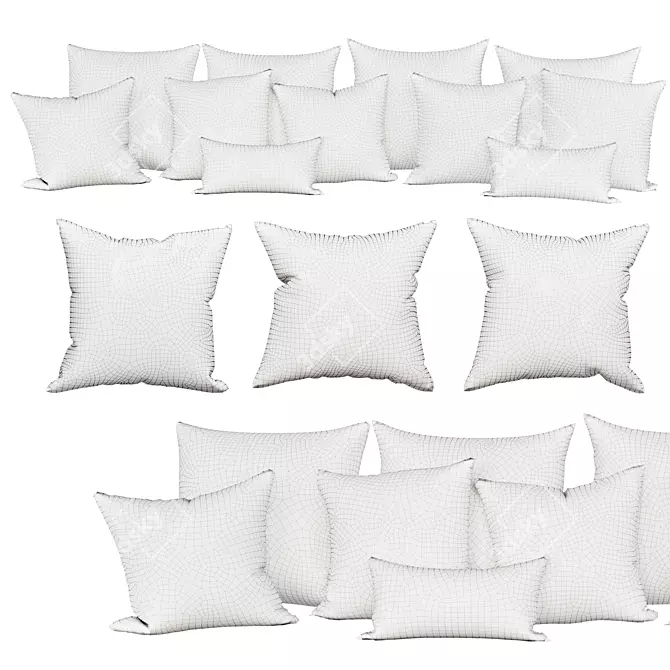 Accent Couch Toss: Sofa Pillows with Multiple Sizes 3D model image 3