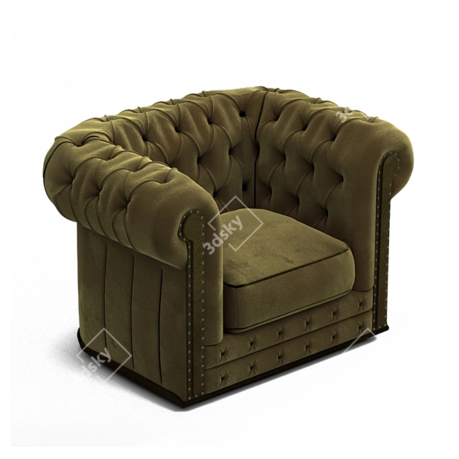 Elegant Chesterfield Chair: V-Ray - Corona Render | 3Ds Max 2016, OBJ 3D model image 1