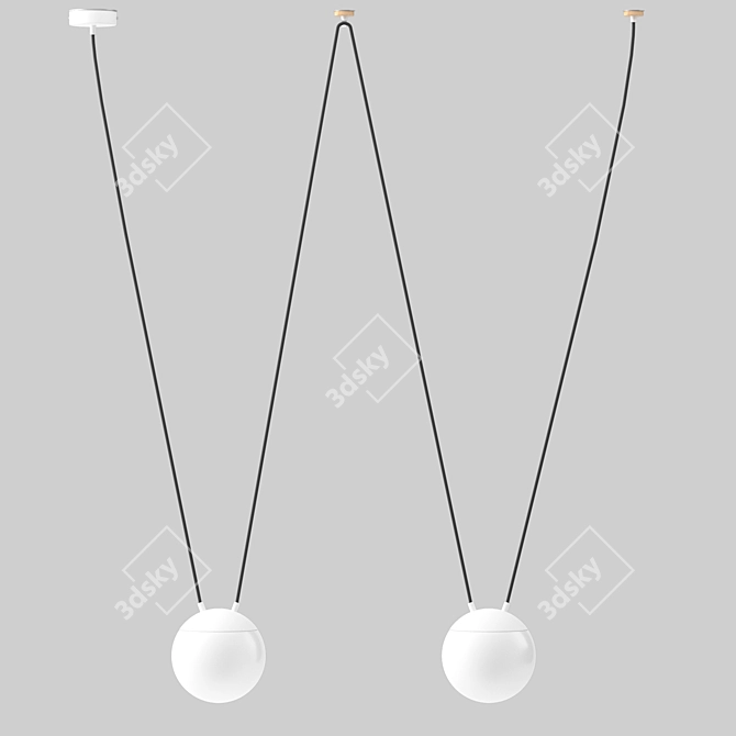 Faro- Mine Space White Pendant Light - Modern Industrial Style 3D model image 1