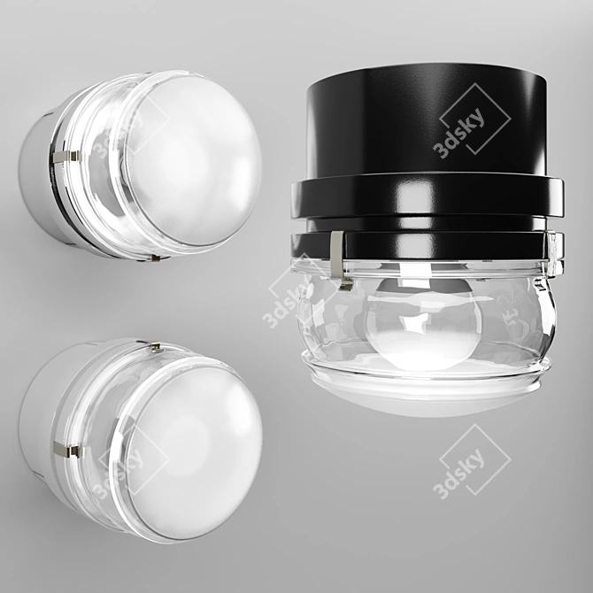 Italian Oluce Fresnel Overhead Light 3D model image 2