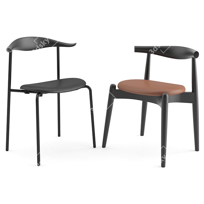  Scandinavian Style Dining Set: Carl Hansen Chairs + Molteni & C Asterias Table 3D model image 2