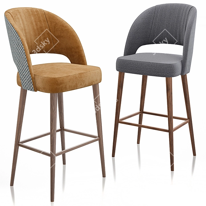 Elegant Ava Bar Chair 3D model image 1