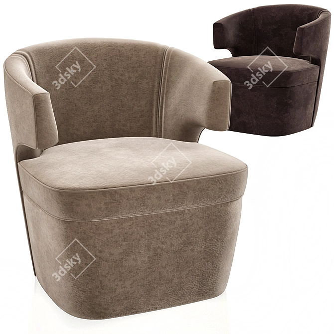 Luxurious Lana Club Chair: Style & Comfort Combined 3D model image 1