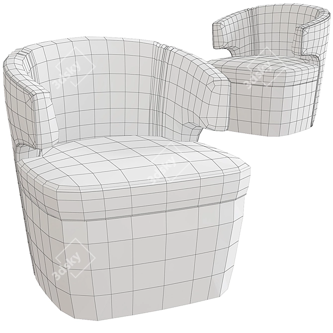 Luxurious Lana Club Chair: Style & Comfort Combined 3D model image 2