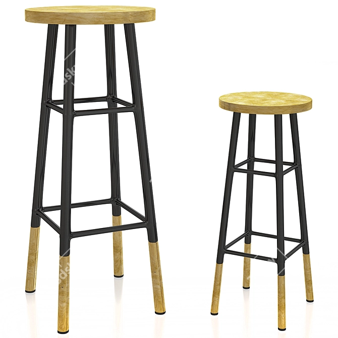 Emery: Stylish and Sturdy Bar Stool 3D model image 1