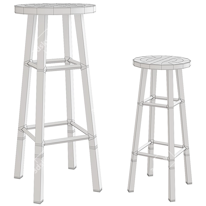 Emery: Stylish and Sturdy Bar Stool 3D model image 2