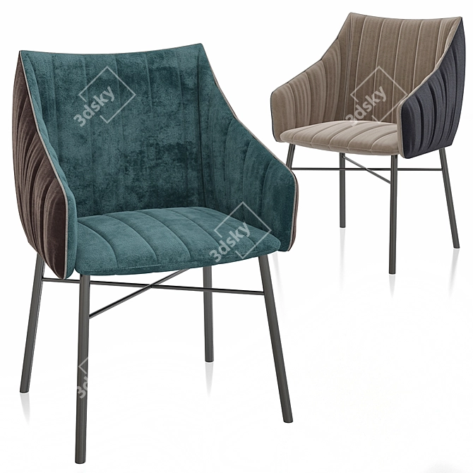 Sophisticated Comfort: Rubie High Armchair 3D model image 1