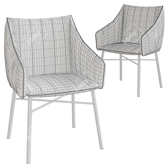 Sophisticated Comfort: Rubie High Armchair 3D model image 2