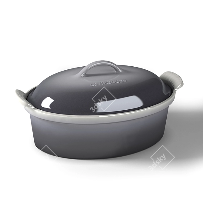 Le Creuset Oyster Oval Casserole 3D model image 1