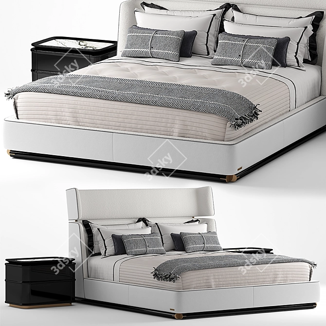 Reverie Bed: Luxury Meets Comfort  Transform Your Sleep 3D model image 1