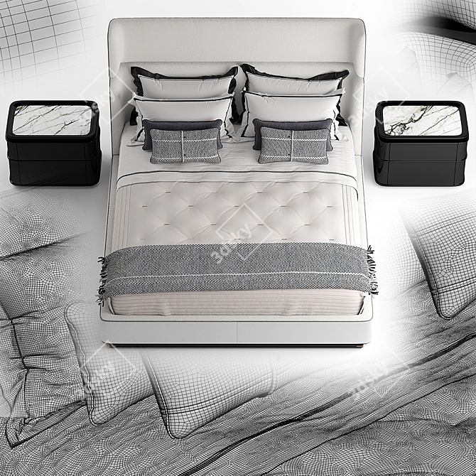 Reverie Bed: Luxury Meets Comfort  Transform Your Sleep 3D model image 5