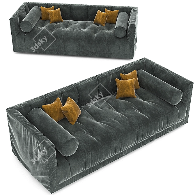 Elegant Savoy Sofa - Classic Comfort in Custom Sizes 3D model image 1