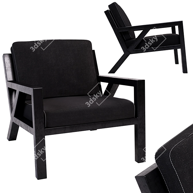 Sleek Gus Modern Truss Chair 3D model image 1