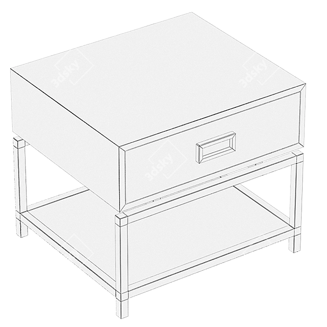 Sleek Nightstand with Color Options 3D model image 4