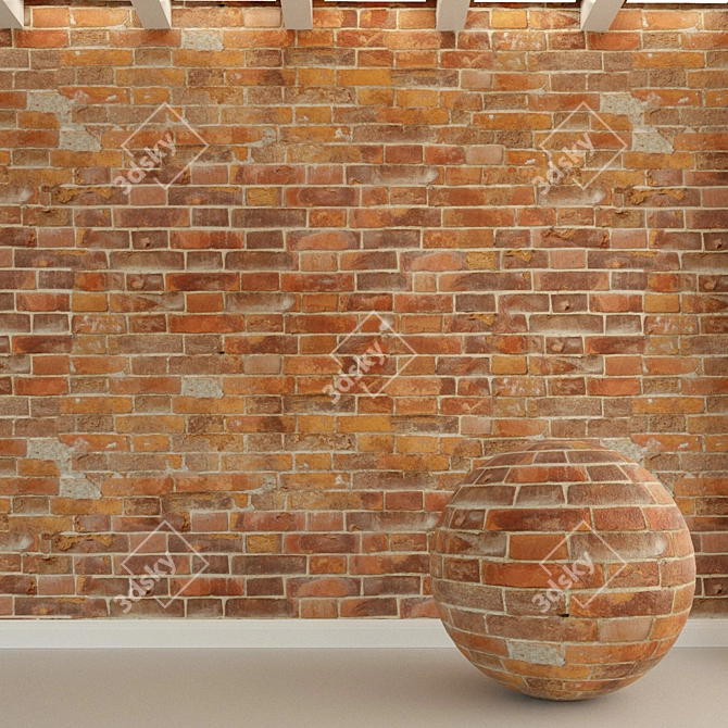 Vintage Brick Texture | High-Resolution Seamless Design 3D model image 1