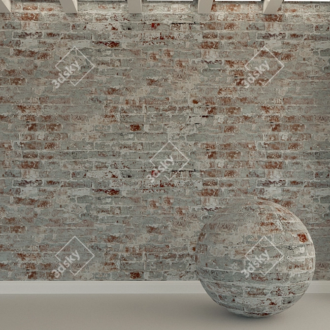 Vintage Brick Texture: Seamless, High Resolution 3D model image 1