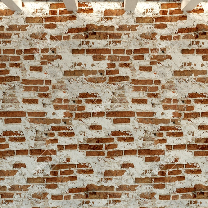 Vintage Brick Wall Texture 3D model image 2