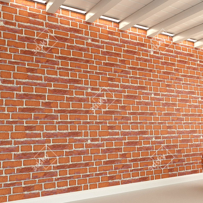 Vintage Brick Wall Texture 3D model image 3