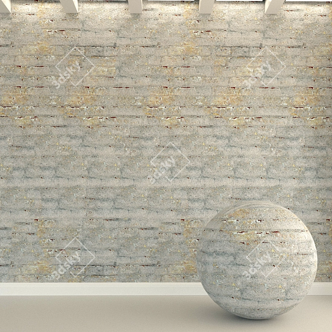 Authentic Brick Wall Texture 3D model image 1