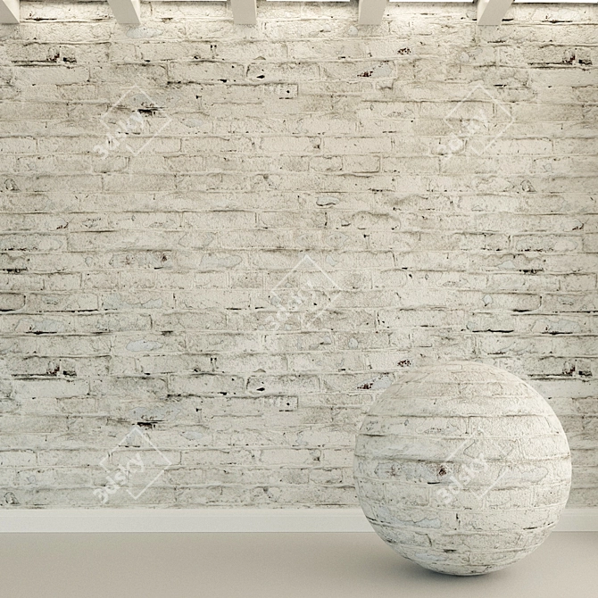 Weathered Brick Wall Texture 3D model image 1