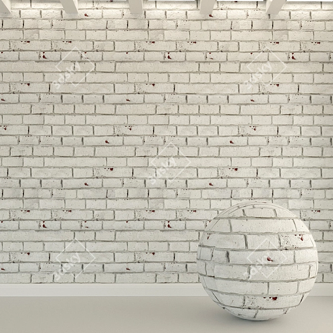 Vintage Brick Wall Texture 3D model image 1