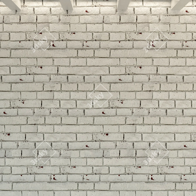 Vintage Brick Wall Texture 3D model image 2