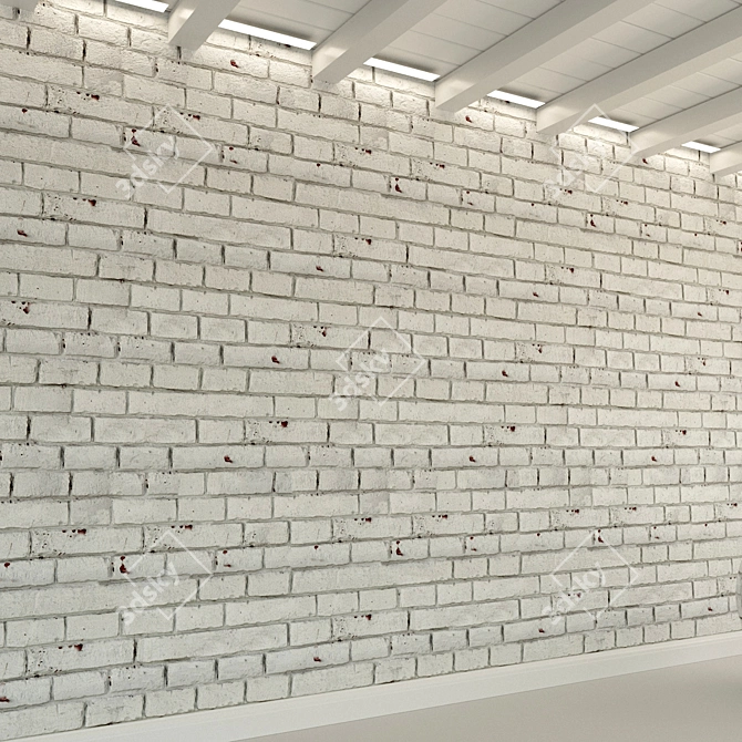 Vintage Brick Wall Texture 3D model image 3